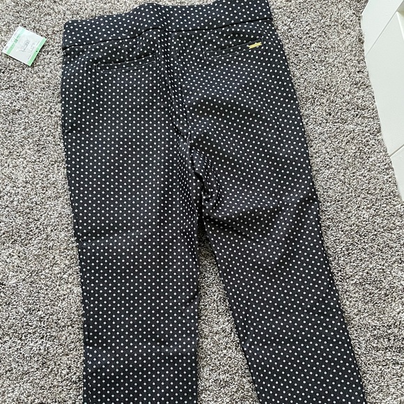 Anne Klein Indigo polka dot Flat Front Pants 8 NWT - Picture 2 of 5